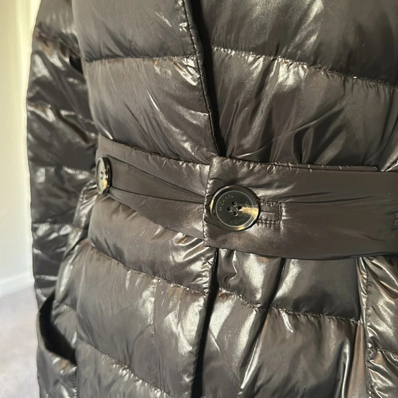 Michael Kors Black Belted Down Maxi Coat w/ Big Square Pockets GUC L - Picture 3 of 13